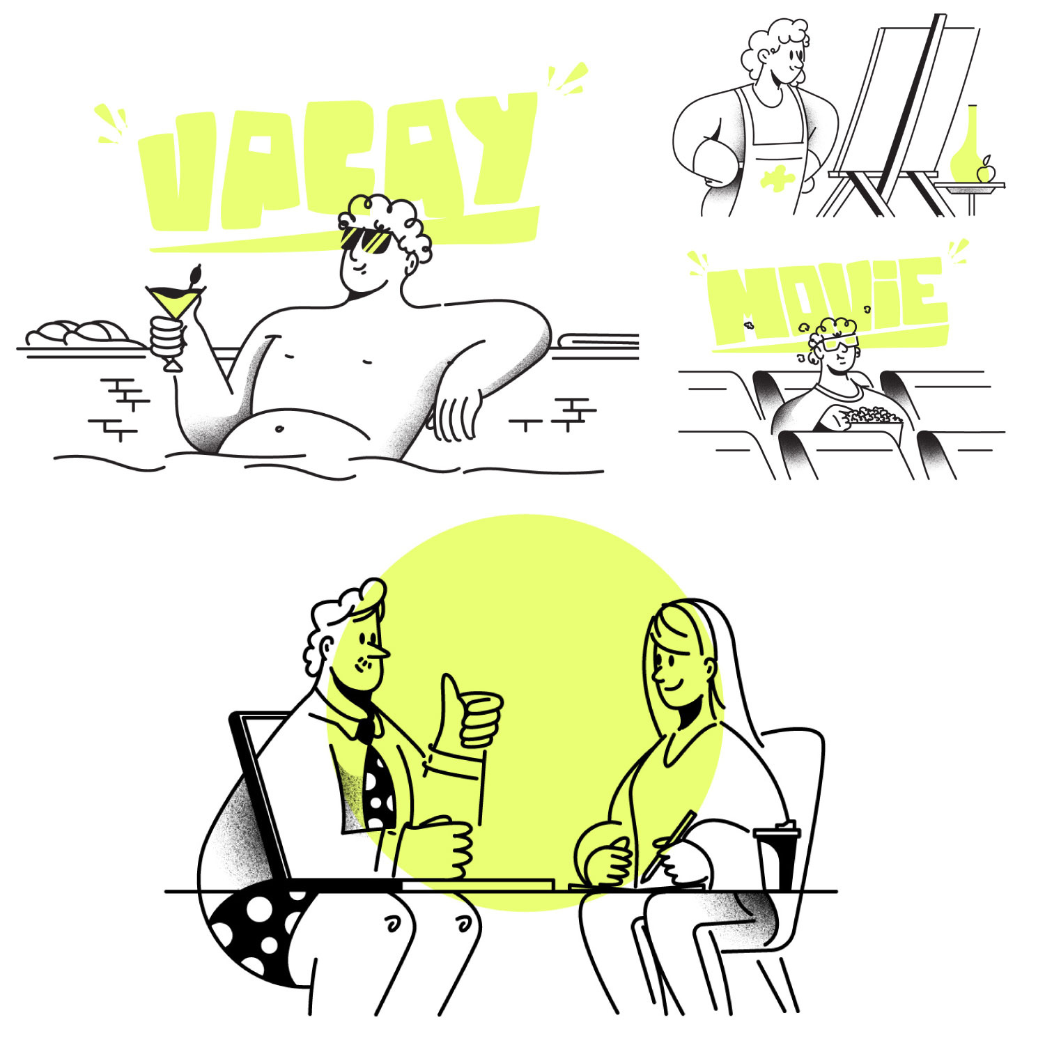 Example of Minimal Illustration Style