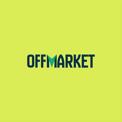 offmarket logo branding ecommerce green lettermark logo market off typography vector wordmark