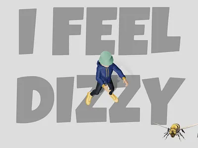 The Dizzy Bee Effect 3d animation creative design graphic design illustration motion graphics vector