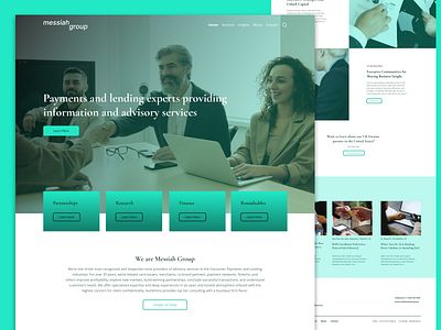 Messiah Group a Advisory Payment Services Company Landing Page advisory company clean landing page ui ux web design