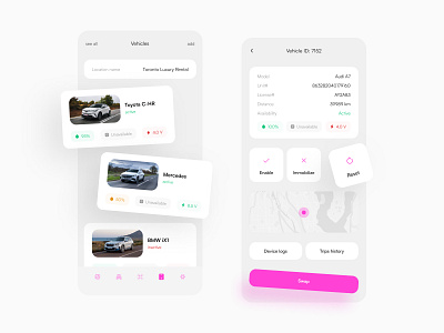 Mobile App Design Car Sharing auto branding car car sharing clean design design digital design studio figma interface map modern design taxi toofan trip ui design ux design vehicle web design