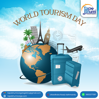 World Tourism Day design graphic design illustration postdesign socialmediapost tourism tourismday travel travelpost worldtourismday