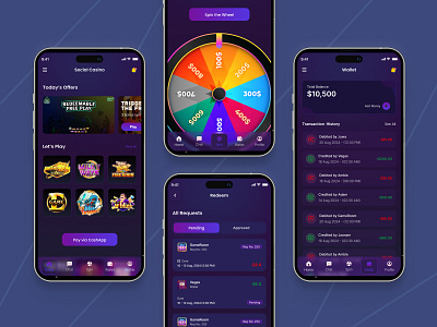 Redesign of a Social Casino App mobile app product design ui ux