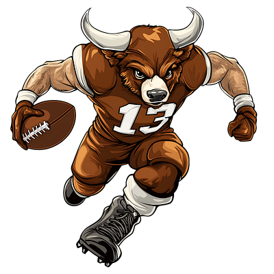 Bevo Football bevo football graphic design illustration long horn mascot shirts graphic sports mascot vector