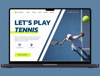 Tennis club - home screen autolayout baner branding design graphic design landing page logo ui ux