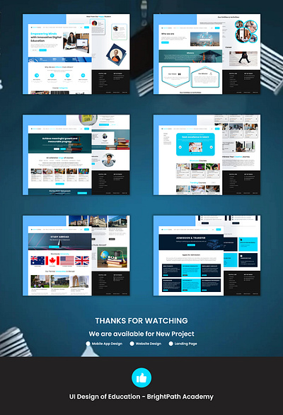 BrightPath Academy - Education Website UI Design ui user interface uxui researcher website design