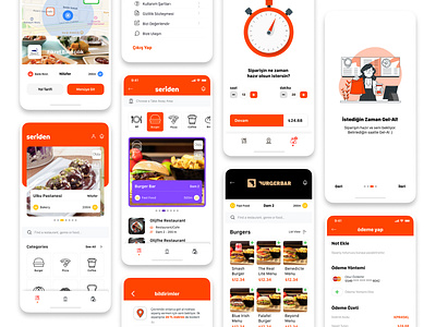 Seriden - for take away order food 🍔🌮🌯 design getir mobile order app product design take away uber eats ui yemeksepeti