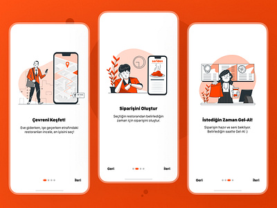 Seriden - Onboarding Screens - Mobile App design getir mobile order app product design take away ui yemeksepeti