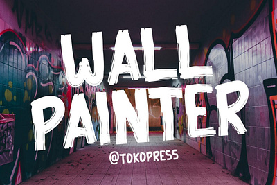 Wall Painter – Rough Brush Font graffiti font modern font