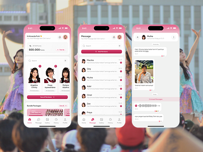 Private Message JKT48 - Mobile App agency landing page agency web design application apps branding chat design dribble best shot graphic design idol jkt48 message mobile app mobile design music pink trend ui uidesign uiux