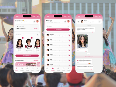 Private Message JKT48 - Mobile App agency landing page agency web design application apps branding chat design dribble best shot graphic design idol jkt48 message mobile app mobile design music pink trend ui uidesign uiux