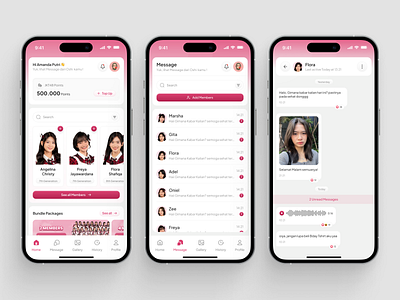 Private Message JKT48 - Mobile App agency landing page agency web design application apps branding chat design dribble best shot graphic design idol jkt48 message mobile app mobile design music pink trend ui uidesign uiux