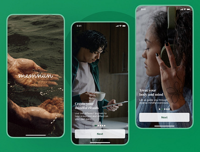 Memnun - Mobile Onboarding Screens design health mental mobile onboarding product design ui welbeing