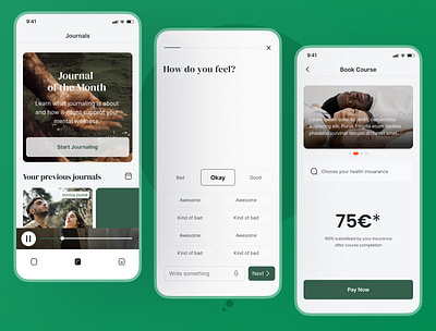 Memnun - Mental Courses - Journals design journal app mobile product design ui