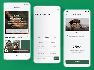 Memnun - Mental Courses - Journals design journal app mobile product design ui