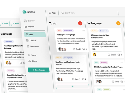 Project Management Dashboard - UI Exploration dashboard design exploration minimalist product design project ui ux web