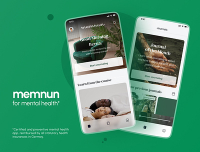 Memnun - for mental health design mobile product design ui