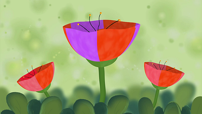 bright blooms 2d animation flower motion graphics