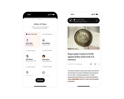 AI Summary Reader ⎯ Unbiasly AI ai app audio catalog clean daily ui interaction ios minimal mobile modal motion news phone podcast productdesign ui uiux ux widget