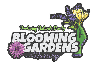 Blooming Gardens Logo - Available art available blooming gardens branding design drawing for sale gardening logo illustration indentity design logo logo available nursery logo unused logo vector