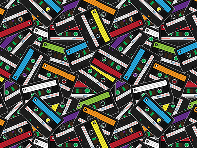 Retro audio cassettes seamless pattern adobe adobe illu adobe illustrator audio cassette design graphic design illustration pattern pattern design seamless pattern vector illustration vector pattern