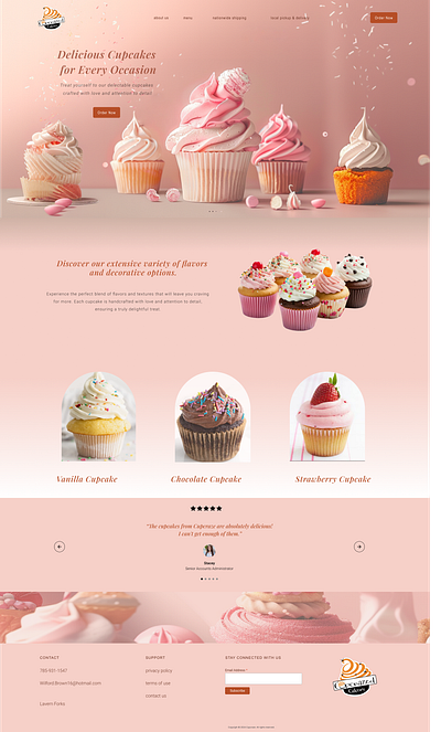 CupCrazed-->Cupcake store company design ui ux