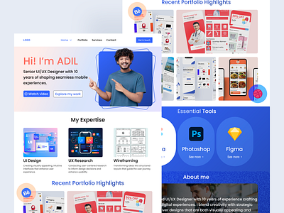 Personal portfolio landing page Ui Design landing page personal portfolio portfolio ui portfolio website ui ui ux web design website design website ui