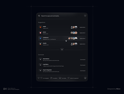 Command+K search menu 🎛 3d ui