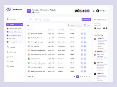 TaskTrek - Project Management: Document board dashboard document project management saas ui