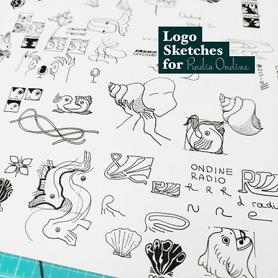 Logo Sketches branding graphic design illustration logo logo design logo sketches radio logo sea logo sea sketches sound logo visual identity waves