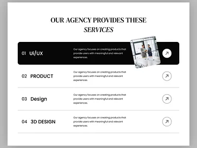 Agency Landing Page ( Services Section ) animition design ui ux website design