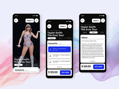 Modern and Bold Concert Ticketing App Design app design case study design experience design interface ui ux