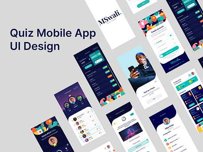 Quiz Mobile App UI Design app app design beautifull clean graphic design interface design leaderboard quiz app ui ux