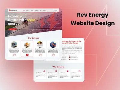 Rev Energy Website Design clean figma landing page modern design rev energy solar energy uiux user experience user interface web design