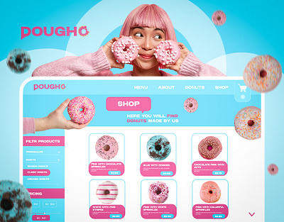 Dougho | UX/UI Design brand branding design donut food graphic design logo ui ux