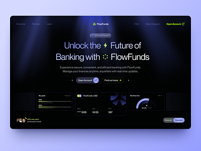 FlowFunds - Web Design Fintech design interface product service startup ui uiux ux web website