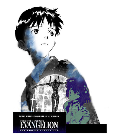 Evangelion anime collage poster. illustration