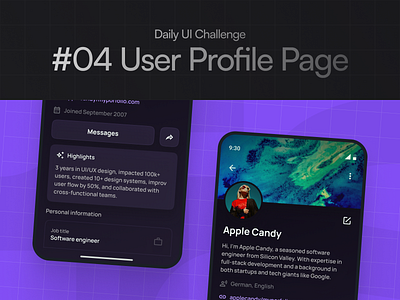 Daily UI challenge #04/100 ai artificial intelligence button daily ui day 04 design design system experience design graphic design interaction design interface design product design profile typography ui uiux design user profile ux visual design