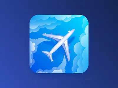 Airplane Inc. Game Icon airplane app icon clouds game icon icon plane sky vector