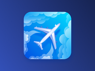 Airplane Inc. Game Icon airplane app icon clouds game icon icon plane sky vector