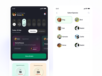 Best Vets application design. The complete pet care. best clinic designs best clinics app designs best healthcare designs best petcare ui best ui companies best ui ux companies best ux companies best vets ui healthcare medication medication reminder medication reminder designs medicine reminder apps pet care ui petcare ux pets ui top clinics designs top healthcare design companies vets ui