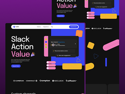 Slack Website: Landing Page Redesign design graphic design gui redesign site redesign ui uiux web design web redesign web ui web ui ux web uiux website redesign website ui