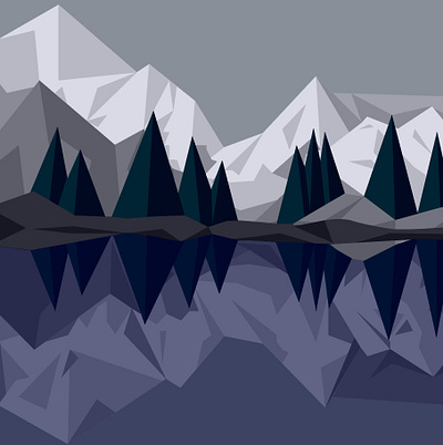 vector illustration: mountains in low poly style design illustration ui vector