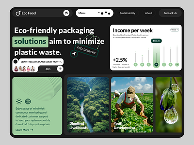 Eco food packaging website ui 3d branding food packaging website ui graphic design motion graphics