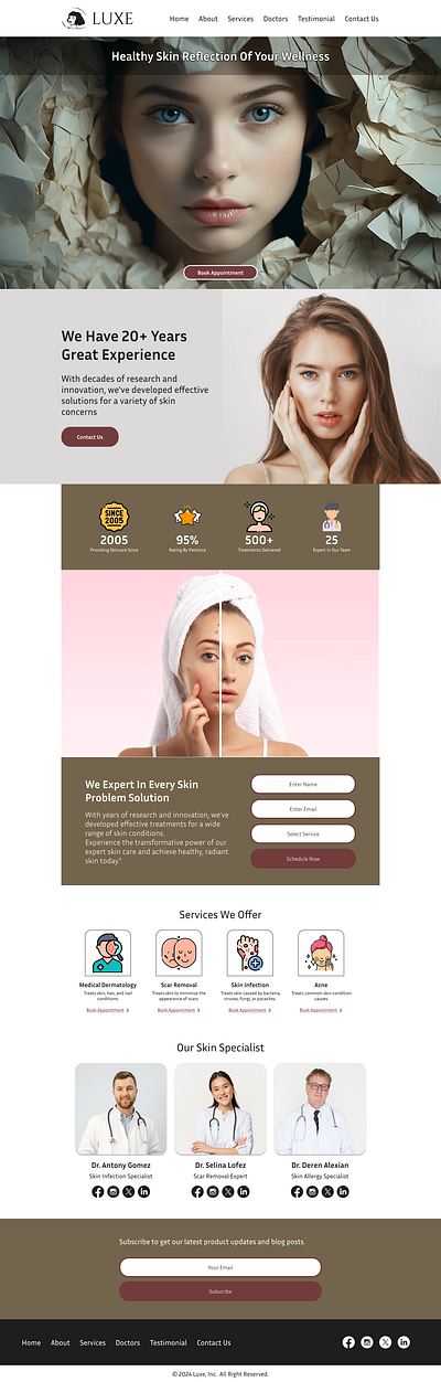 LUXE Beauty Landing Page beauty health landing page