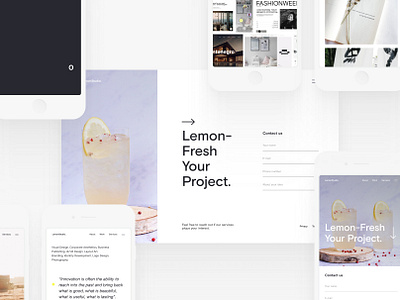 Design agency landing page aesthetic website design agency design studio landing page lemon micro animations minimalistic design portfolio website typography ui uxui web design