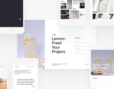 Design agency landing page aesthetic website design agency design studio landing page lemon micro animations minimalistic design portfolio website typography ui uxui web design