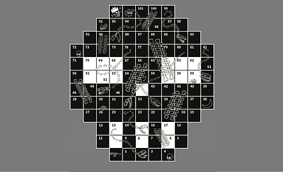 Projekt planszy do gry "Węże i drabiny" board game graphic design snakes and ladders