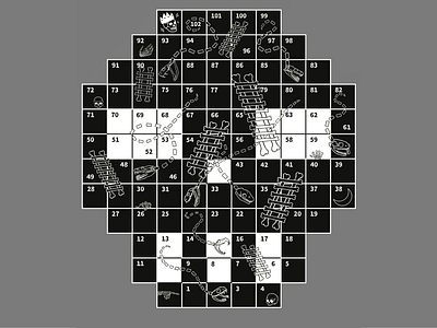 Projekt planszy do gry "Węże i drabiny" board game graphic design snakes and ladders