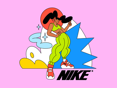 Nike 2d adobe illustrator art branding character character design clean clothes colourful design digital art illustration nike sport